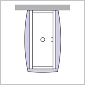 Mot v�gg, p� l�ngden