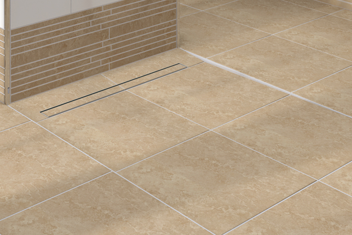 LUX ELEMENTS Bodenablaufrinne TUB-LINE RT 90x20 Cm | Für Dusche Im Estrich, Drehbarer Abdecksteg Inklusive